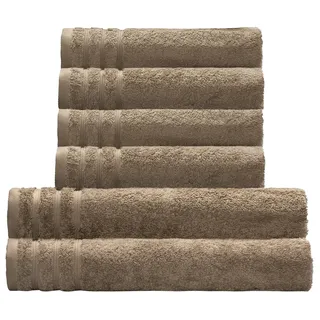 Kleine Wolke Handtuch Set Royal, 6 Stück (4 Handtücher 50/100 cm + 2 Duschtücher 70/140 cm), Frottier (Set, 6-St), Uni Farben, mit Bordüre, weich, in verschiedenen Sets erhältlich grau