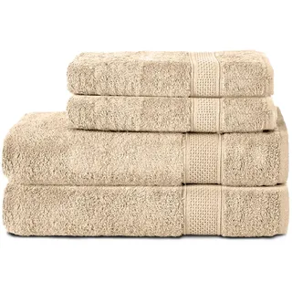Komfortec Handtuchset 50 x 100 cm / 70 x 140 cm sand/beige 4-tlg.