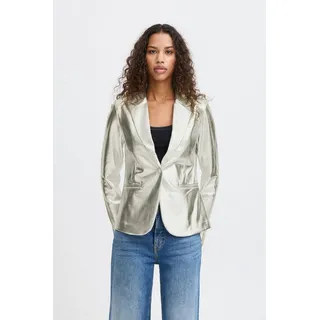 ICHI Kurzblazer IHKATE METALLIC BL schicker Blazer mit Metalloptik grau L