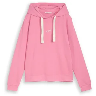TOM TAILOR DENIM Damen Hoodie Sweatshirt mit Stickerei, rosa, Uni, Gr. XL