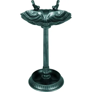 Outsunny Vogeltränke Stehend, Vogelbad aus Kunststoff, frostsicher Vogelbecken, Winterfest Wassertränke für Wildvögel, Wasserschale, Wasserstelle für Garten Terrasse Balkon 49,5 x 38 x 81 cm, Dunkelgrün   Aosom