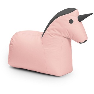 Lumaland Sitzsack Kinder Einhorn Kissen Tier 85x70x45 cm (1x Kindersitzsack), kuscheliges Sitzkissen, Unicorn Motiv, pflegeleicht rosa