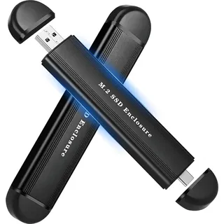 M.2 SSD Gehäuse Extern NVMe SATA Dual Protokoll 10Gbps Adapter 2in1 USB C Typ C USB A Kabellos für 2280 2260 2242 SSDs bis 2TB Aluminium Reagle