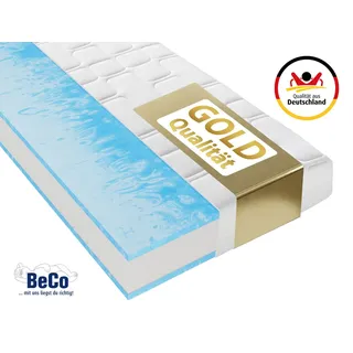 Gelschaummatratze GUMO Maxx – GOLD Gelschaummatratze mit luxuriöser Komforthöhe, Beco, 25 cm hoch, 25 cm Höhe, Gelschaum, unterschiedlich fest, ideal auch 140x200 weiß 90 cm x 200 cm x 25 cm