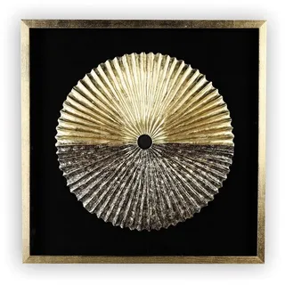 Casablanca modernes Design Casablanca großes Bild xl - Plato - goldfarben/schwarz - Handarbeit - 80 x 80 x 5 cm
