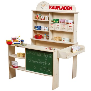 roba® Kaufladen Verkaufsstand, mit 4 Schubladen, Uhr, Tafel, Theke & Seitentheke beige kidtini GmbH