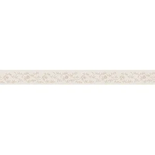 Bricoflor Landhaus Tapetenbordüre Selbstklebend Blümchen Tapeten Bordüre  Ideal für Bad und Küche im Landhausstil Vlies Tapetenborte in Weiß und Gold