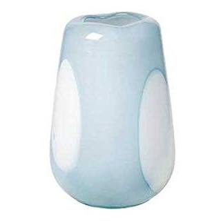 Broste Copenhagen 14485006 Vase, Glas, Blau, Weiß