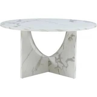 [en.casa] Couchtisch Rindal Weiß Marmor 80 x 42 cm