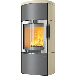 Kaminofen Hark 44-5.2 GT ECOplus RUA 5 kW - Ofenkacheln: quarz-weiß - Korpus: titan/verchromt