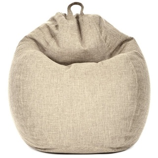 Green Bean Sitzsack, Indoor Riesensitzsack mit EPS-Perlen Füllung Kuschelig Weich Waschbar beige Ø 80 cm