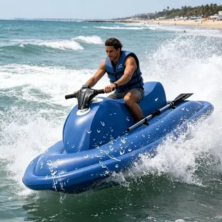Jet-Ski mit Wasserstrahlantrieb, aufblasbares Jet-Boot, aufblasbarer Jet-Ski mit 500 W / 700 W Scooter und Paddel, 10.000 / 16.000 mAh Akku, Fernbedienung, 150 kg Tragkraft, Elektro-Motorboot 700W16Ah