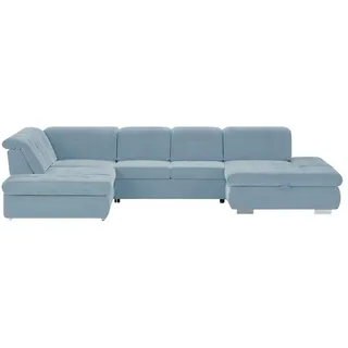 Lounge Collection Wohnlandschaft mit verschiedenen Funktionen Spencer , blau , Maße (cm): B: 382 H: 102 T: 260