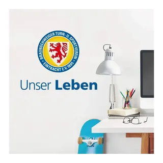 K&L Wall Art Wandtattoo Fußball Wandtattoo Eintracht Braunschweig Logo Unser Leben Löwenstadt, Wandbild selbstklebend, entfernbar blau 30 cm x 23 cm