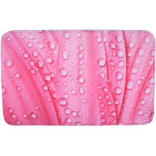 Badematte Pink Flower Sanilo, rutschhemmend, waschbar, schnelltrocknend, Polyester, rechteckig, sehr weich, hochwertig & modern, 50 x 80 cm oder 70 x 110 cm rosa rechteckig - 50 cm x 80 cm