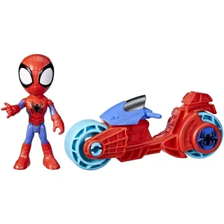Marvel Spidey and His Amazing Friends Spidey Figur mit Motorrad, Spielzeug für Jungs und Mädchen ab 3 Jahren