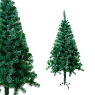 HENGMEI Weihnachtsbaum, PVC Tannenbaum Künstlich, Künstlicher Baum, Unechter Tannenbaum (Ø ca. 125 cm), Künstliche Weihnachtsbäume inkl. Metall Ständer, Grüner 210cm
