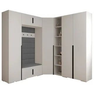 ABIKS MÖBEL Kompaktgarderobe INOVA 1 SATZ 2 Möbelset, Garderobe mit Kleiderstange und Regalen schwarz