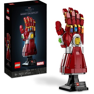 LEGO Marvel Iron Mans Nano Handschuh, Baubares Iron Man-Modell mit Infinity-Steinen aus leuchtende Bausteinen, inspiriert von „Avengers: Endgame“, Sammlerstück für Erwachsene 76223