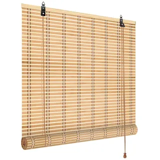 YtsNyxolus Sichtschutz Rollo Bambus 60 70 80 90 100 110 120 130 140 150 160cm Breit Outdoor Vorhänge Wetterfest Bambusrollo Aussenbereich Bambus Raffrollo Holz Jalousien Fenster Innen Mit Lifter