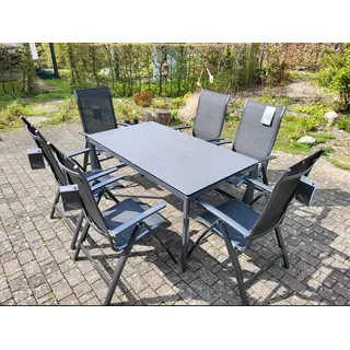 6x Kettler Legato Curve Stühle + Gardissimo Alu-Tisch Gartenmöbel-Set