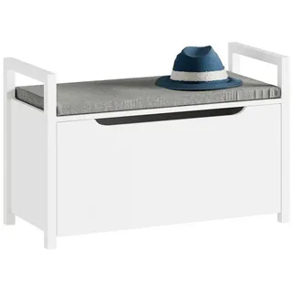 SoBuy Truhenbank Weiß 86 x 54 x 38 cm