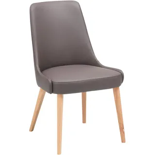 Livetastic Stuhl, Braun, Holz, Leder, Echtleder, Rindleder, Eiche, Hartholz, 56x91x62 cm, Esszimmer, Stühle, Esszimmerstühle, Lederstühle