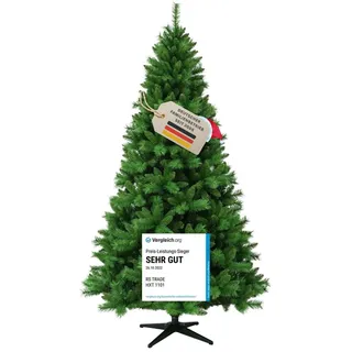 RS Trade Künstlicher Weihnachtsbaum 1101 Colorado 270 cm in Grün mit Metallständer, Christbaum künstlich, Kunsttannenbaum, Klappsystem, schwer entflammbar, einfacher Aufbau, für Allergiker geeignet
