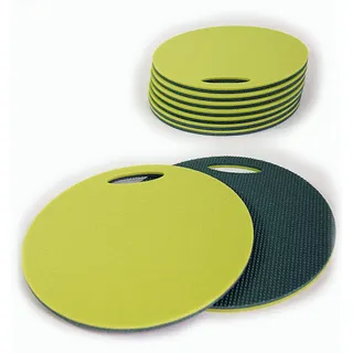Yate Set 12 doppelte Schaumstoff Sitzkissen mit Griff Kinder Sitzunterlage WASSERDICHT Rund 35 x 35cm für Kindergarten Morgenkreis, Schulen, Waldbühne - 2 lagig, doppelte Stärke