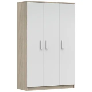 Deine Möbel 24 Kinderkleiderschrank, Weiß, Sonoma Eiche, Grau, Holzwerkstoff, 120x192x50 cm, Kinderzimmer & Jugendzimmer, Kindermöbel, Kinderkleiderschränke