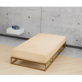 biberna Spannbettlaken 0002744 Feinbiber 180 x 200 - 200 x 200 cm beige