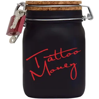Spardose Tattoo Money Rot Geld Geschenk Idee Schwarz L