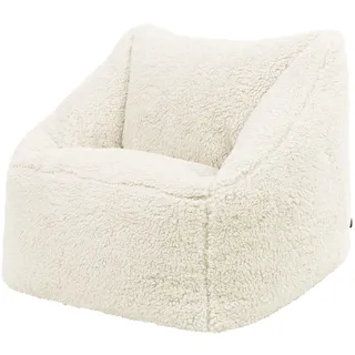 I.C.O.N. Icon Sitzsack Kinder, Creme, Flauschiger Boucle Stoff, Sitzsack mit Füllung, Bequemer Kinder Sessel, Kuschelsessel, Lese Sessel, Schlafzimmer, Kinderzimmer, Spielzimmer