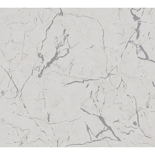 AS Creation Metropolitan Stories II Vliestapete Marmor  (Weiß/Silber, Steinoptik, 10,05 x 0,53 m)