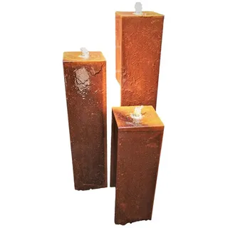 Jürgen Bocker - Gartenambiente Gartenbrunnen Säulenbrunnen eckig 20/20 cm Höhen 40-100 cm Cortenstahl LED Garten