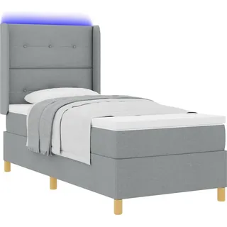 vidaXL Boxspringbett 90 x 200 cm Hellgrau