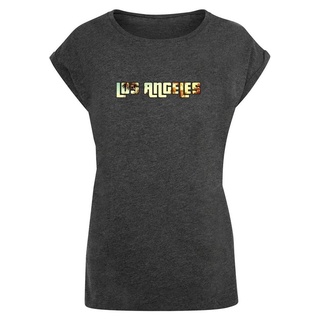 Merchcode T-Shirt Merchcode Damen Laides Grand Los Angeles Extended Shoulder Tee (1-tlg) grau XXL