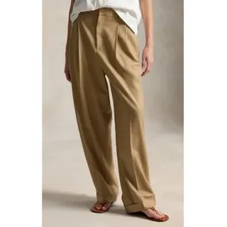 Polo Ralph Lauren für Damen. 211A10720002 Braune Bacall-Hose aus Wollmischung (38), Beige, Lässig, Wolle, Klassisch