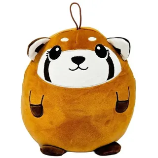 soma Kuscheltier Roter Panda Kuscheltier Kissen Kawaii braun Figur Plüsch 35 cm (Set, 1-St., Geschenk-Set), Kuschelkissen Kawaii Reisekissen Plüschtier Geschenk-Idee Kinder braun