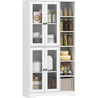 Homcom Küchenschrank Buffetschrank 90 x 35 x 172 cm Weiß