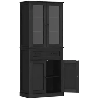 Homcom Küchenschrank 76 x 40 x 182,5 cm Schwarz