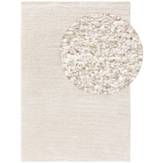 benuta Nest Waschbarer Hochflor Shaggyteppich Sera Cream 120x170 cm - Langflor Teppich für Wohnzimmer