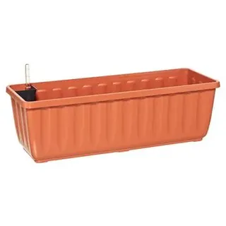 Dehner Blumenkasten Aqua-Flor Plus mit Bewässerungssystem, eckig, Orange