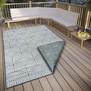 Outdoorteppich HANSE HOME "Pangli, Wendeteppich" Teppiche Gr. B/L: 160 cm x 230 cm, 5 mm, 1 St., grün Esszimmerteppiche In-& Outdoor, Teppich, Wetterfest, Balkon, Garten, Wohnzimmer, Modern