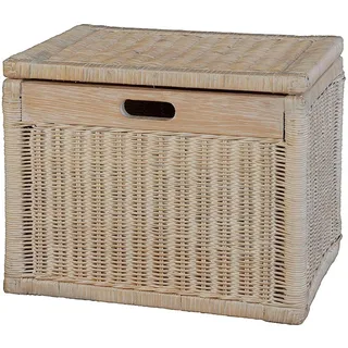 Krines Home Aufbewahrungskorb Hoher Korb mit Deckel Rattan geflochten Regalkorb Aufbewahrungsbox, Mit Inlett weiß