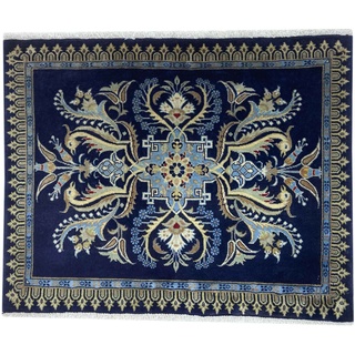 Orientteppich Perserteppich Keshan 63 x 80 cm, Borento, rechteckig, Handgeknüpft blau