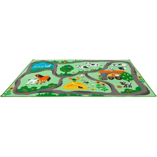 Kinderteppich ANDIAMO "Farmstead", bunt (multi), B:80cm H:5mm L:150cm, Polyamid, Teppiche, Kinderteppich, Spiel- und Straßenteppich, Motiv Bauernhof, Kinderzimmer