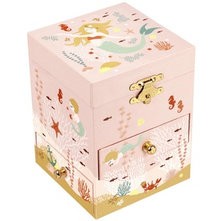 Trousselier 6260200 Schmuckbox für Kinder, Meerjungfrau, rosa Schmuckkästchen mit Musik und Schublade, Musikspieluhr, Aufbewahrung