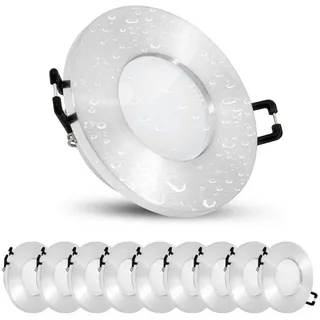 linovum LED Außen-Deckenleuchte ISASO Einbauleuchte IP65 mit fourSTEP LED GU10 5W neutral, Neutralweiß silberfarben
