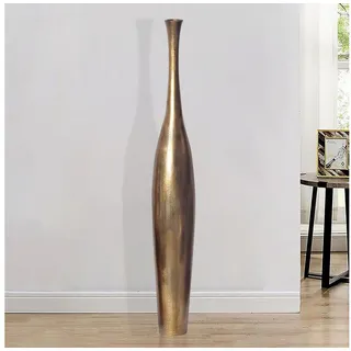 FineBuy Vase in Gold Blumenvase XXL Bodenvase Wohndeko Gross Alu Modern